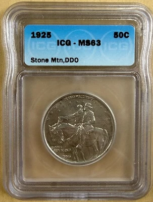 1925 Stone Mountain Half Dollar 50c ICG MS63 - Image 1 of 2