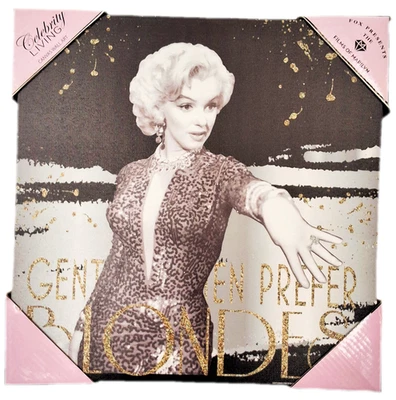Arte de pared en lienzo Marilyn Monroe impresión enmarcada decoración caballeros prefieren rubias doradas Foto 1 de 4