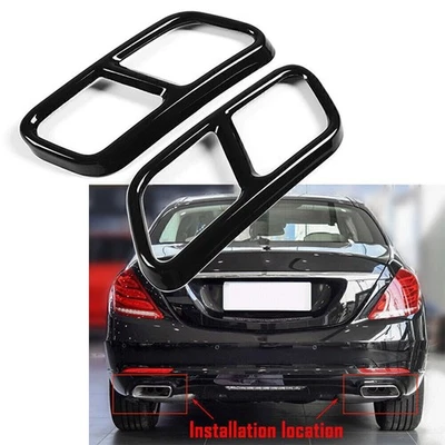 For Mercedes Benz S Class W221 W22 10+ Rear Exhaust Muffler Tail Pipe Cover Trim Foto 1 de 4