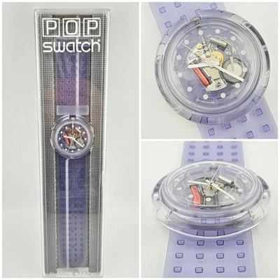 Swatch POP Janet PMV101 1996 NOS Transparent Purple Rare Extremely Rare - Immagine 1 di 4