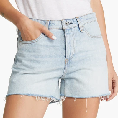 Женская джинсовая ткань Rag & Bone Dre с коротким вырезом на пуговицах нефритовый синий цвет размер 28 - Изображение 1 из 4