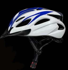 Adult Bicycle Helmet Size Large 58 - 61 cm White/Blue - Picture 1 of 7