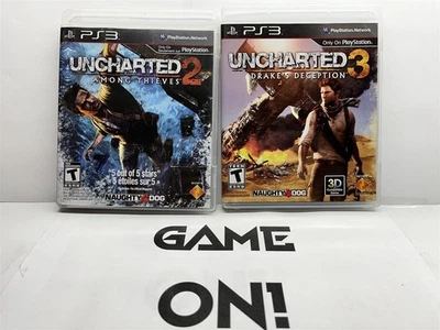 Uncharted 2 y 3 - 2 x Juegos Drake (PlayStation 3 PS3) Todo Completo con Manual - Imagen 1 de 4