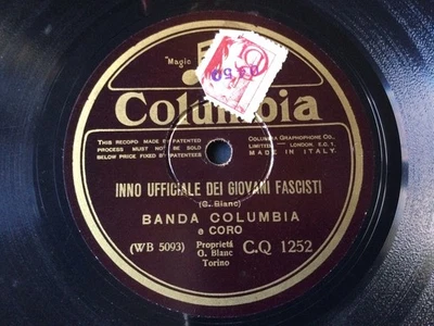 78 giri 10” Inno delle Scuole al Duce . Inno Ufficiale Giovani Fascisti - Image 1 of 4