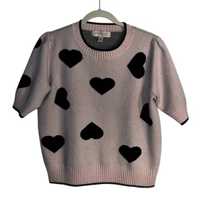 Philosophy Republic Clothing Heart Graphic Short Sleeve Sweater Size Large - Picture 1 of 6