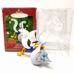 Disney Hallmark Keepsake Ornament Hello, Dumbo! Stork Baby Christmas Tree 2001 - Picture 1 of 9