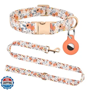 Hundehalsband und Leine Set mit AirTag Halter, verstellbare Hundehalsbänder mit Quick - Bild 1 von 5