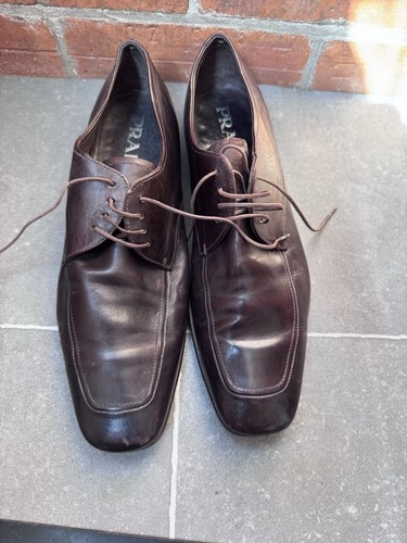 Scarpe Prada Autentiche Uomo Marrone Taglia 6 Eu 39 Ottime Condizioni