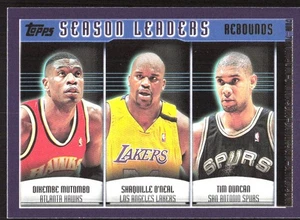 5445H 2000-01 Topps #152 Rebounds Leaders (D. Mutombo / S. O'Neal / T. Duncan) - Picture 1 of 2