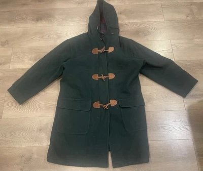 LL Bean Green Wool Men's Duffle Coat Horn Toggle Closure Size XL Thinsulate - Image 1 of 4