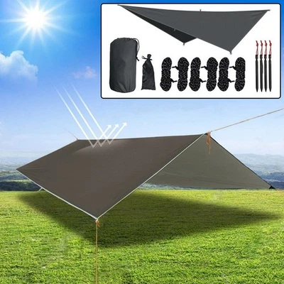 Палатка кемпинговая 10x10 футов брезент солнцезащитное укрытие гамак водонепроницаемый навес дождевик муха - Изображение 1 из 4