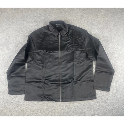 Camisa relajada negra grande con cremallera en negro para hombre Asos Design  Foto 1 de 4