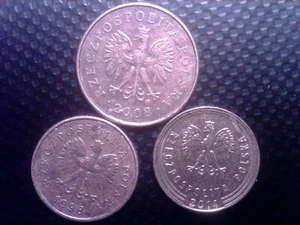 POLAND 1 GROSZ 1998 2014 2 GROSZE 2008 MAY27F - Picture 1 of 2