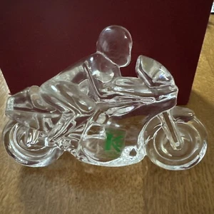Kristal Color Crystal "Circuit Motorcycle" & Rider Figurine (Rare) - Picture 1 of 4