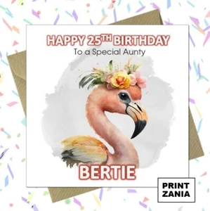 Personalised Flamingo Birthday Card ANY AGE Daughter Mum Aunty Granddaughter CCS - Picture 1 of 6