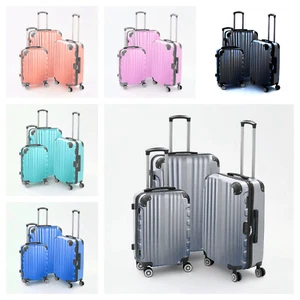 Hard Case Luggage Shell PC+ABS Cabin Suitcase 4 Wheel Travel Bag Lightweight - Picture 1 of 10