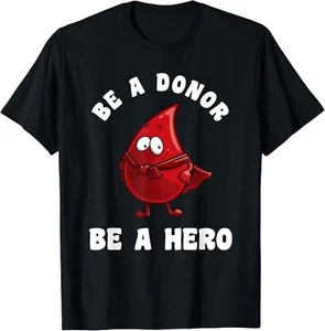 Cute Blood Donor Art For Men Women Phlebotomy Blood Donation Gift Unisex T-Shirt - Picture 1 of 4