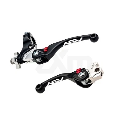 2004-2017 Honda CRF250X ASV Inventions F4 Brake & Clutch Lever PAIR PACK Black - Image 1 of 4
