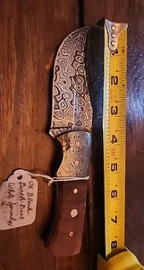 $$ Handmade Custom Knife-USA/Damascus-NICE-HUNTING/BEAUTIFUL/UK BIRCH BURL$$ - Picture 1 of 10