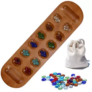 WE Games Solid Wood Mancala Board Game with Walnut Stain - 22 in. - Picture 1 of 11