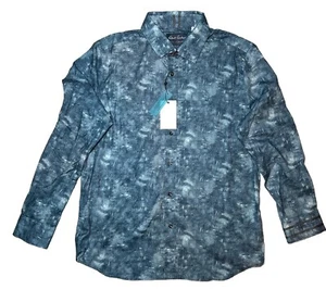 Robert Graham Men Long Sleeve Ferndale Abstract Print Shirt Tailor Fit Blue 2XL - Picture 1 of 11