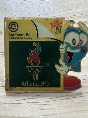 Prendedor olímpico Bellsouth Atlanta 1996 vintage páginas amarillas campana mascota sur Foto 1 de 4