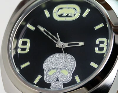 NEW MARC ECKO RHINO E8M028MV STILL BETTER OFF DEAD CRYSTAL SKULL WATCH BLACK - image 1 of 4