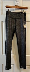 Neu RBX Active Damen Full Length Legging Yoga Stretch Hose schwarz silber Gr. S - Bild 1 von 7
