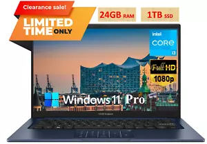 2024 ASUS Vivobook Laptop 14" FHD 6-Core Intel i3 24GB RAM 1TB SSD Win 11 Pro - Picture 1 of 8
