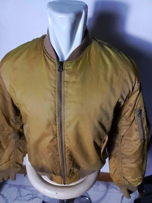 UPRIGHT Bomber Jacket Full Zip Double Sided Olive / Orange | Pit:21.5, Length:25 - Image 1 of 4