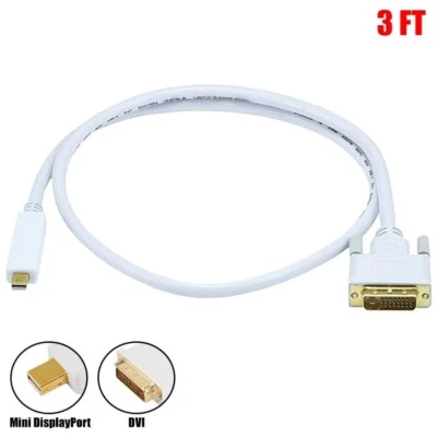 3FT Mini DisplayPort MDP Male to DVI Male Cable Mac Monitor 32AWG Gold Plated - Image 1 of 3