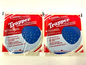 Pk of 2 Trapper  Urinal Screen Deodoriser Mat Toilet Anti Splash Fresh Fragrance - Picture 1 of 5