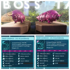 ARK ASCENDED PVE OFFICIAL PAIR BABY GASBAGS DARK VIOLET PC/XBOX/PS5 - Picture 1 of 5