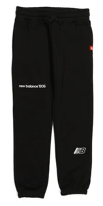 New Balance Youth Size S Athletic Logo Fleece Cuffed Joggers Black Sweatpants - Picture 1 of 2