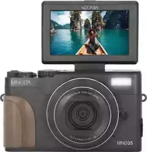 MINOLTA MND35 64 MP Autofokus 4K Ultra HD DIGITAL Kamera OUTFIT mit WiFi schwarz - Bild 1 von 1