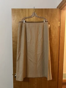 Talbots Vintage 100% Pure Camel Hair Skirt Leather Trim At Waist Made Italy 20 - Picture 1 of 16