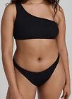 $216 Hunza G Women's Black Nancy Textured Two-Piece Bikini Set Swimwear One Size