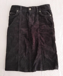 The Children's Place Midi Corduroy Jean Skirt 5 Pockets Blk Size 8 #15497 - Picture 1 of 3