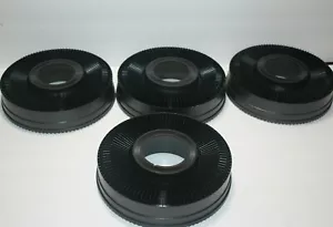 Vtg Lot 4 Round Slide Trays/Carousels Made USA Dust Sleeves Black Hold 100 Slide - Picture 1 of 12