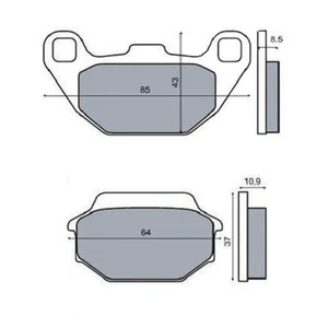 Pair Front Brake Pads KYMCO ATV Mongoose 70 (4T) 2009 RMS 225102710 - Picture 1 of 1