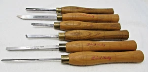 Set of 6 Robert Sorby Wood Turning Tools 6" Long Handles - Picture 1 of 4