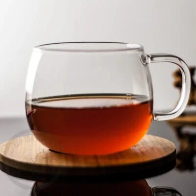 500ml 17oz Heat Resistant Clear Single Glass Herbal Tea Mug Coffee Milk Cup - Image 1 of 4