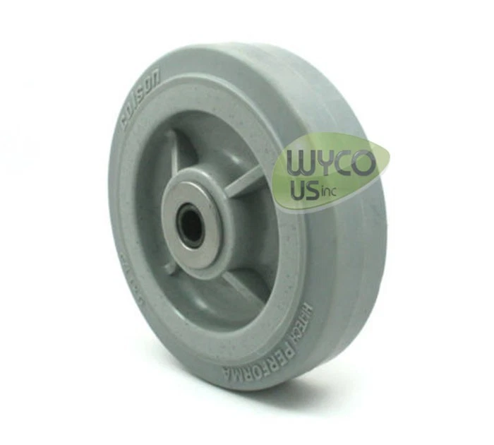 SOFT & QUIET POLY WHEEL BY COLSON 6"X1.5", ROLLER BEARING, 3/8" ID - Image 1 of 1