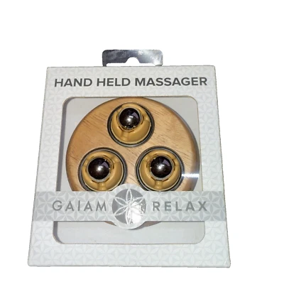 Gaiam Relax Hand-Held Massager Wood With 3 Free-Rolling Massage Balls - Image 1 of 4