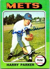 Harry Parker autographed baseball card (New York Mets) 1975 Topps #214