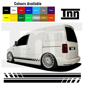 Side Stripe Stickers For VW Volkswagen Caddy Sticker Decal Vinyl Camper - Picture 1 of 6