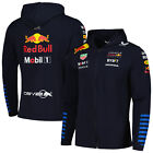 Men's Castore Navy Red Bull Racing 2024 Team Full-Zip Tri-Blend Hoodie
