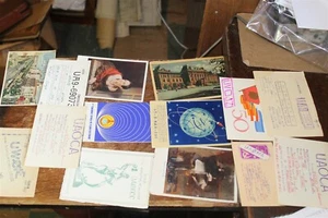 TARJETAS QSL - 14 TARJETAS DIFERENTES RUSIA QSL AÑOS 60 A 80 MUCHOS TIPOS DE IMÁGENES - Imagen 1 de 5