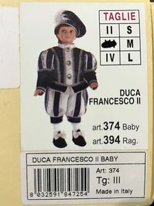 COSTUME "CARNEVALE DI VENEZIA" DUCA FRANCESCO II ART. 374 TG. 2 ANNI - Foto 1 di 3