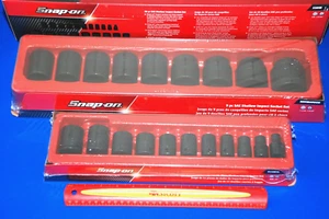 Snap-on NEW LARGE 20 Piece 1/2" Drive 6-Point SAE Shallow Impact Socket Set - Picture 1 of 7